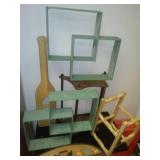 Wood shelving, paddle, Wine Rack & Decor.