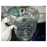 White milk glass and opalescent glass and more lead glass Crystal.