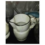 White milk glass and opalescent glass and more lead glass Crystal.