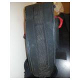 Miscellaneous floating shelves, harness, casters, orange cone and more.