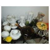 Corning Glass pot, tea sets and more with 18 gal. tote w/ cover