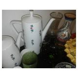 Corning Glass pot, tea sets and more with 18 gal. tote w/ cover