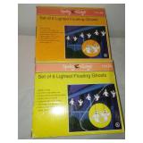 Two boxes six hanging ghosts - Halloween.