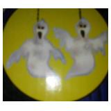 Two boxes six hanging ghosts - Halloween.