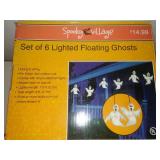 Two boxes six hanging ghosts - Halloween.