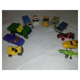 NERTL John Deere ATV toy and Matchbox and Hot wheels.