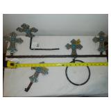 4 piece bathroom set of towels holders.