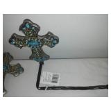 4 piece bathroom set of towels holders.