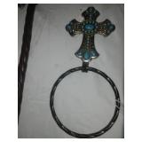 4 piece bathroom set of towels holders.