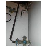 4 piece bathroom set of towels holders.