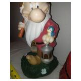 Grumpy flowerpot and solar statue.