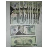 10 Donald Trump 2020 dollar bills.