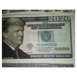 10 Donald Trump 2020 dollar bills.