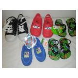 New five pair kids shoes and sandals.