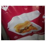 Hefty Styrofoam hinged lid containers.