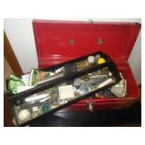 Heavy duty metal toolbox with contents