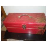 Heavy duty metal toolbox with contents