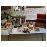 Record-CD-Cassette Player, VHS Tapes, Books