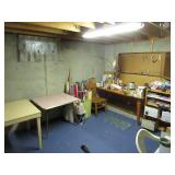 Tables & Large Lot of Giftwrap, Bows, Ribbon