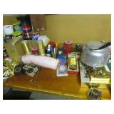 Tables & Large Lot of Giftwrap, Bows, Ribbon