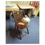 Vintage Chair, Stoneware Jug, Cigar Box