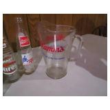 Vintage Tin Pepsi Trays & Vintage Glass