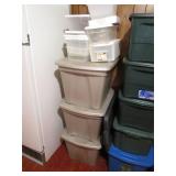 Lot of Totes & Garbage Cans