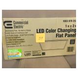 Commercial Electric 1 ft. x 2 ft. 23W Dimmable White Integrated LED Edge-Lit Flat Panel Flush Mount Light with Color Changing CCT not used