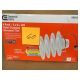 Commercial Electric 5/6 in. Matte White Integrated LED Recessed Trim 5-Ways (4-Pack) not used