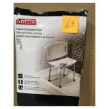 Delta Adjustable Tub and Shower Chair in White in good condition