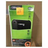 Gibraltar Mailboxes Edwards Black Steel Post-Mount Mailbox Large with Decorative Door in good condition