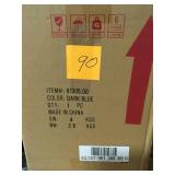 Noble House Lilac Dark Blue Round Metal Outdoor Side Table not used