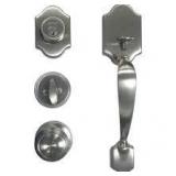 Defiant Springfield Single Cylinder Satin Nickel Door Handleset with Mushroom Knob in good condition