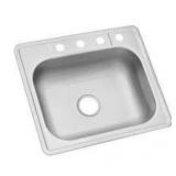 Glacier Bay Drop-In Stainless Steel 25 in. 4-Hole Single Bowl Kitchen Sink not used