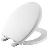 BEMIS Slow Close Round Closed Front Toilet Seat in White in good condition