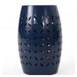 Noble House Lilac Dark Blue Round Metal Outdoor Side Table not used