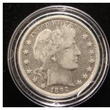 1892 BARBER HALF DOLLAR IN AIRTITE