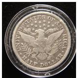 1892 BARBER HALF DOLLAR IN AIRTITE