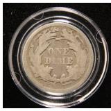 1874 US SEATED LIBERTY DIME IN AIRTITE