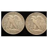 2 WALKING LIBERTY HALF DOLLARS 1943 1943-S