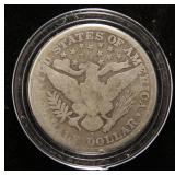 1912-S BARBER SILVER HALF DOLLAR IN AIRTITE