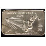 1 TROY OZ. .999 FINE SILVER BAR MERRY CHRISTMAS