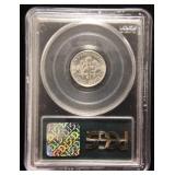 1964-D ROOSEVELT DIME MS64 PCGS SAMPLE SLAB RARE HOLDER