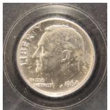 1964-D ROOSEVELT DIME MS64 PCGS SAMPLE SLAB RARE HOLDER