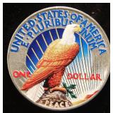 1922 PEACE SILVER DOLLAR COLORIZED