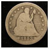 1853 SEATED LIBERTY QUARTER