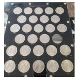 DATE SET OF 27 AU-BU MORGAN SILVER DOLLARS IN CAPITAL HOLDER