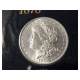DATE SET OF 27 AU-BU MORGAN SILVER DOLLARS IN CAPITAL HOLDER