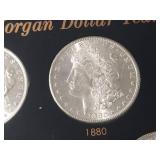 DATE SET OF 27 AU-BU MORGAN SILVER DOLLARS IN CAPITAL HOLDER