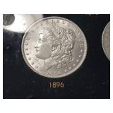 DATE SET OF 27 AU-BU MORGAN SILVER DOLLARS IN CAPITAL HOLDER